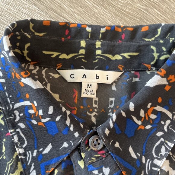Cabi Festival Sheer Blouse Style #129 Size M Button Front - Picture 2 of 6